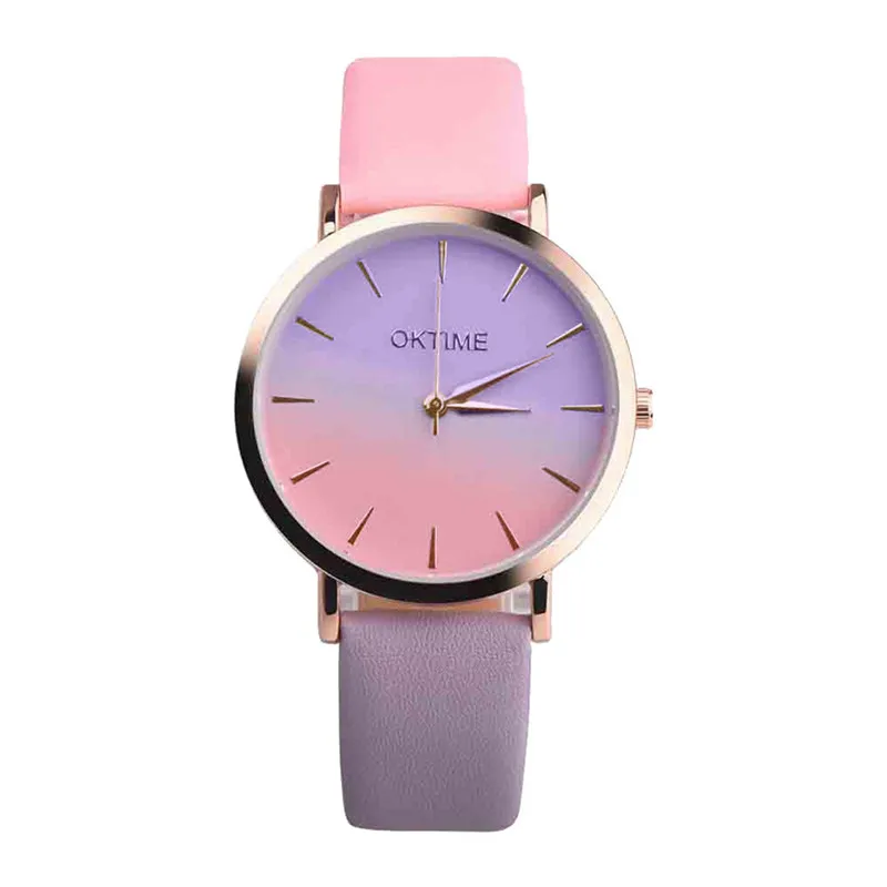 Градиентный цвет женские часы Ретро, дизайн радуги ремень женские часы Аналоговые сплав кварцевые наручные часы повседневные часы Reloj Mujer# W - Цвет: K