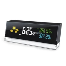 Digital Cube Формы РФ 433 мГц ЖК Крытый Открытый Беспроводная Метеостанция Температура Влажность Стол Будильник вт/Пульт Дистанционного датчик