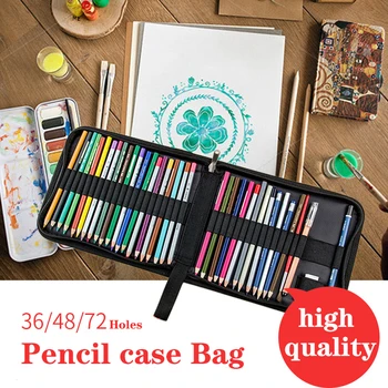 

School Pencil Case Canvas 36/48/72 Holes Pencilcase Bag Profession Pen Box Penal for Boy Girl Art Marker Storage Pouch Penalties