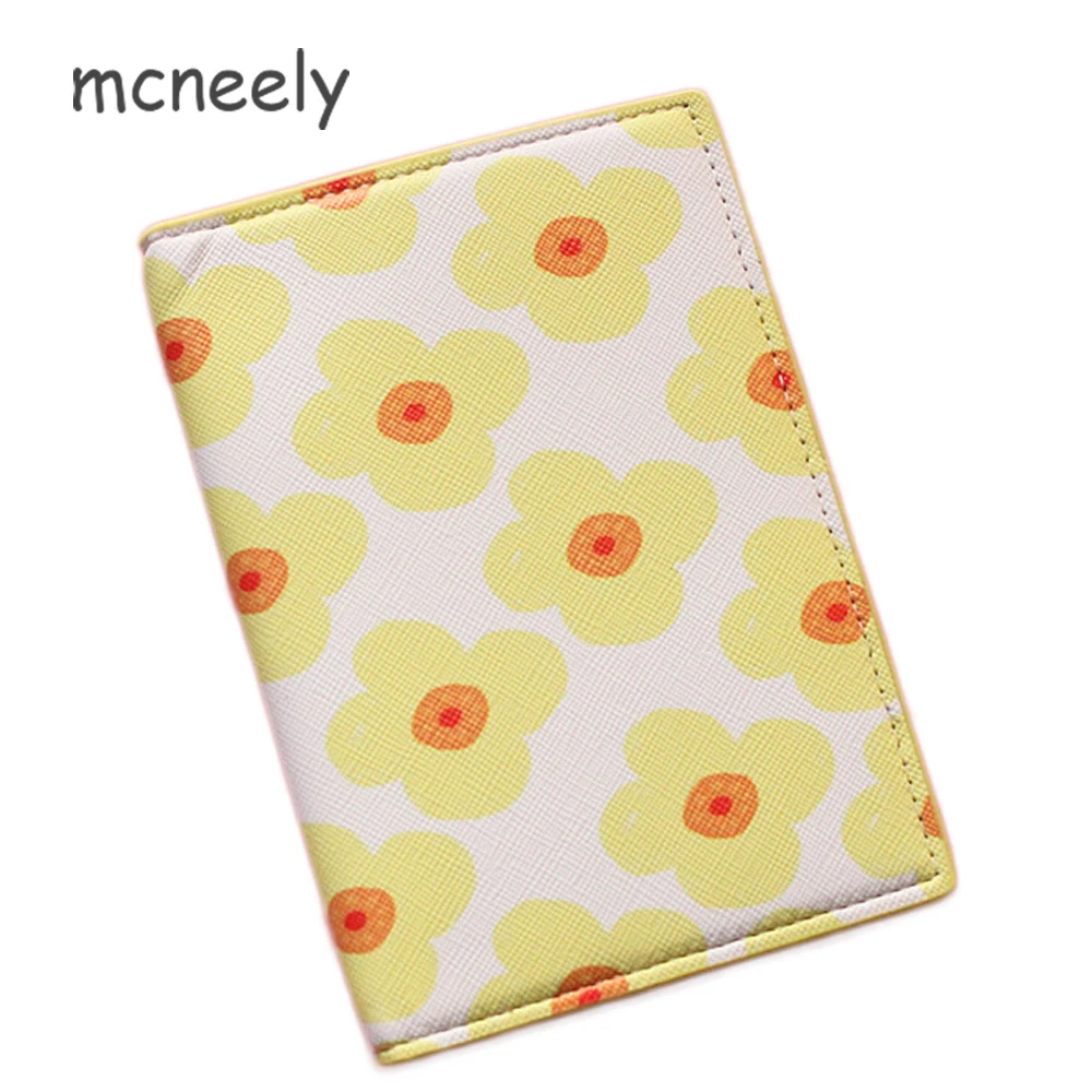 Mcneely бренд желтый цветок дизайн Обложка для паспорта для женщин Россия Обложка для паспорта чехол для документов для паспорта девочек