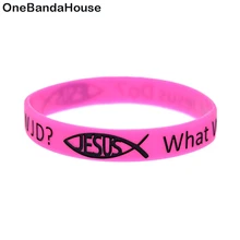 OBH 50 шт. напечатанный What Will Jesus Do WWJD силиконовый резиновый браслет