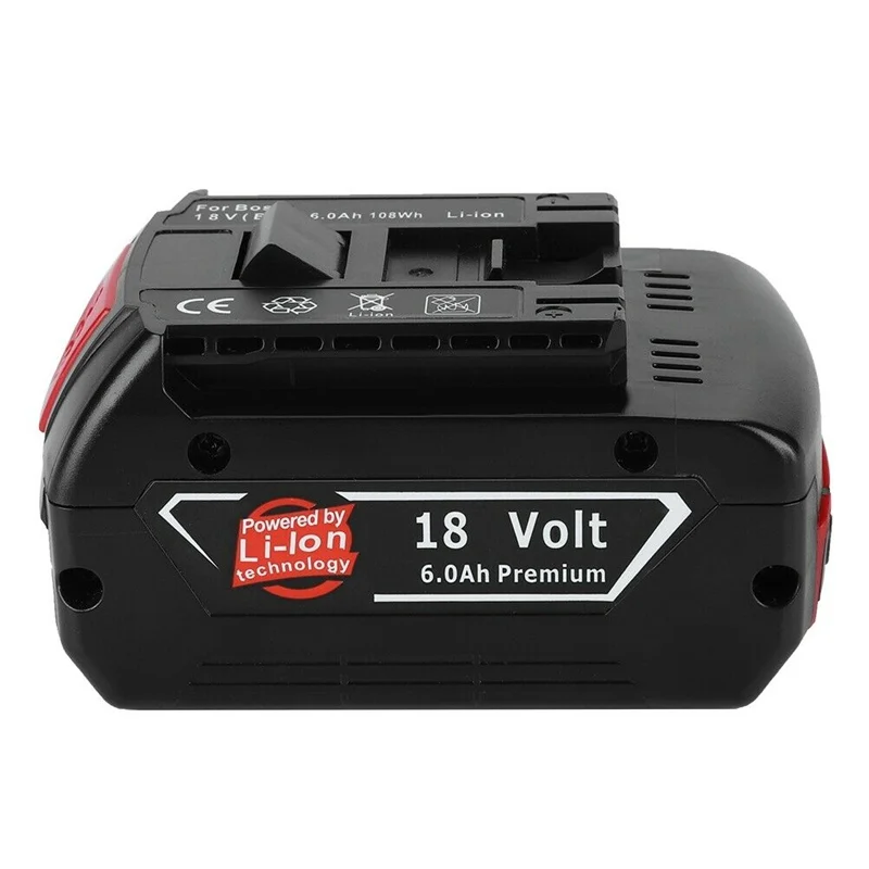 

18V 6000mAh rechargeable lithium batteries with lamp 6A Replacement Li-ion Battery for Bosch BAT609 BAT609G BAT618 BAT618G