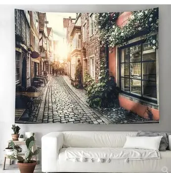 

Morden city sence tapestry wall decoration tarpaulin haning wall decorative cloth home decor