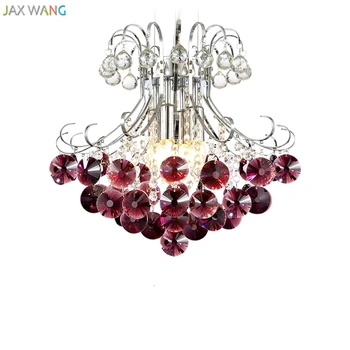 

JW_European Transparent Lusters De Crystal LED Pendant Lights Postmodern Mauve Lamps for Dining Room Bedroom Lights Fixtures