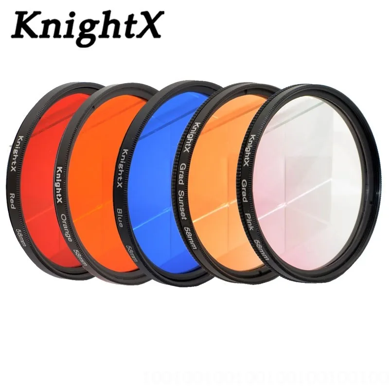 KnightX 24 цвет фильтр УФ ND CPL Для nikon canon 49 52 55 58 62 67 72 77 мм комплект 1200d d3300 комплект d70 d600 dslr фото 700d d5500