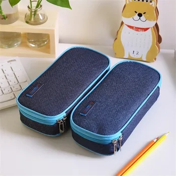 Korea Multifunction School Pencil Case Bags Large Capacity Canvas Pen Curtain Box For Boy Students Gifts