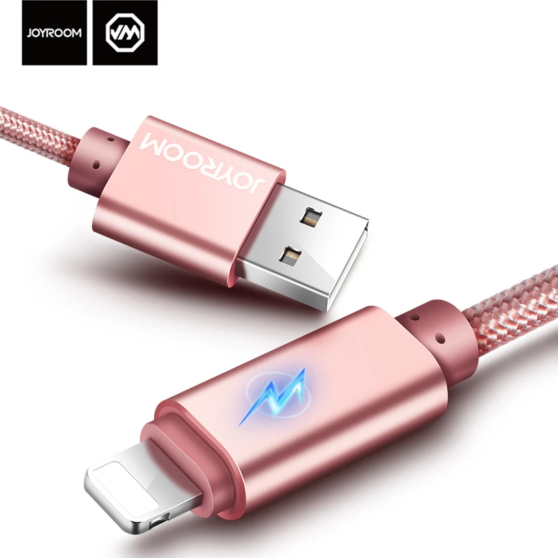 1 м 2 умный светодиодный металлический Плетеный USB кабель для зарядки данных iPhone X