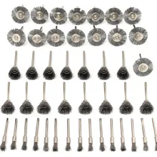 45 шт./компл. стальная проволочная кисть с ручкой электрический шлифовальный станок инструмент Проволока Колесо кисть для полировки электроинструмент аксессуары