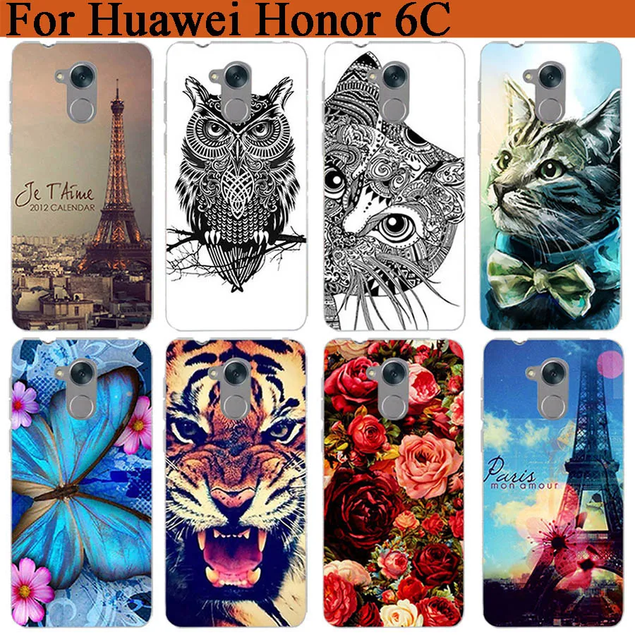 Для Huawei Honor 6C чехол Тигр Роуз узор мягкий TPU для Nova Smart наслаждаться 6 S защитный