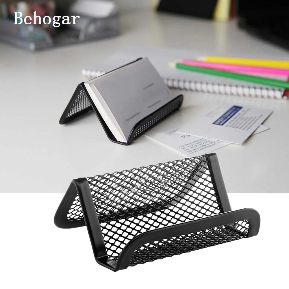 Behogar Metal Mesh Desktop Collection Business Card Name Card Holder