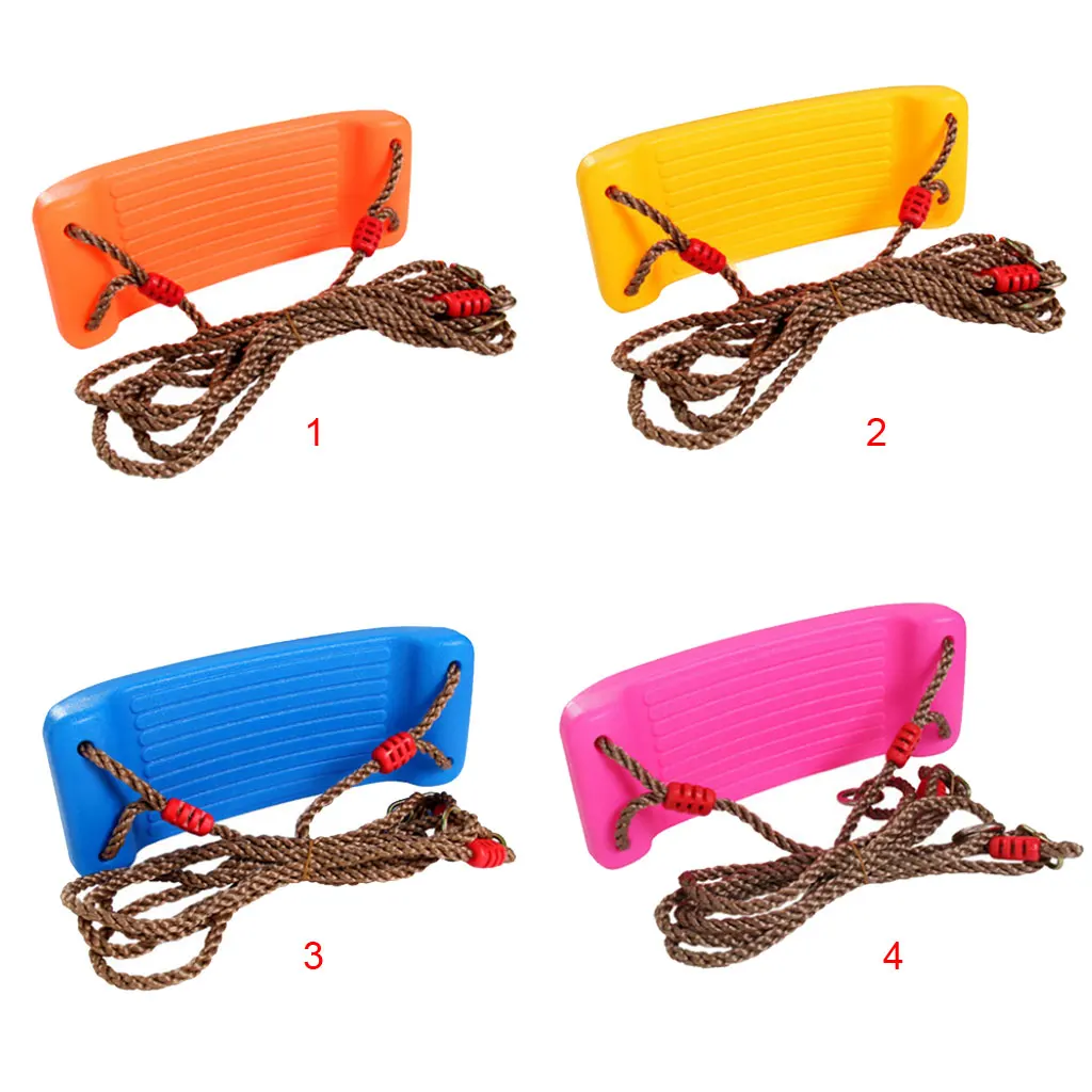 Assento de Balanço Forte com Corda Interno e Externo Ajustável Conjunto Infantil Jardim Parque Diversão Laranja 5 Cheap Balanços brinquedo