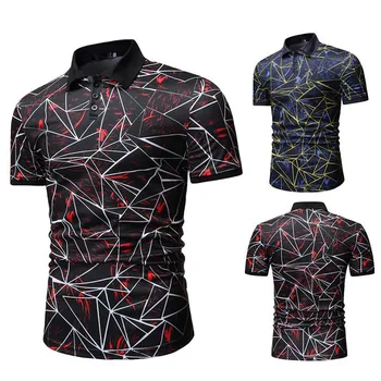 

Men shirt Men's Print Button Slim Fit Turn-down Collar Short Sleeve Top Shirt Blouse
