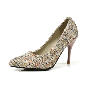 

New fashion pointed female 19 years spring high heel with shallow mouth 30-45 single shoes