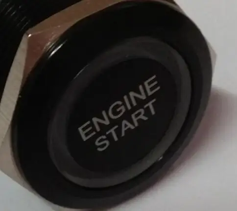 22 мм 1NO1NC черное мгновенное зеленое кольцо с подсветкой кнопочный переключатель с двигателем старт лазерный символ - Цвет: ENGINE START symbol