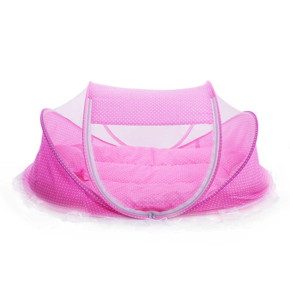 Portable Type Kids Comfortable Babies Travel Bed Sealed Mosquito Net Mattress Pillow Mesh Bag