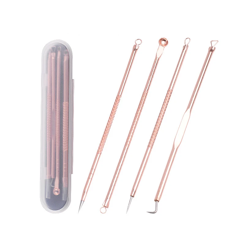 4 Pieces Women Beauty Pimple Blemish Comedone Acne Needle Extractor Remover Tools Deep Cleansing