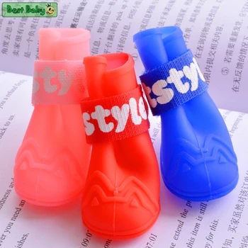 

Rain Waterproof Dog Shoes Puppy Chihuahua Yorkshire Small Medium Animals 4pcs/lot Rubber Snowproof Pet Foot Wear Boots Product