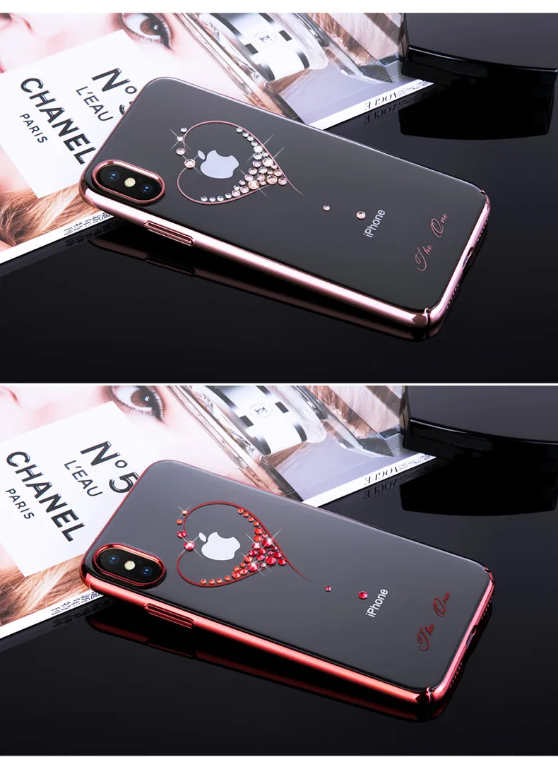 KINGXBAR Case for iPhone 6 6s X 8 7 Plus Case Jewelled Phone Cases for iPhone 7 Cover Swarovski Element Crystal Transparent Hard   (10)