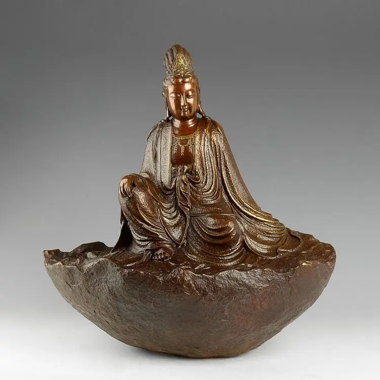 

SD China Tibet Kwan-yin Guanyin Bodhisattva Buddha Goddess Bronze Statue