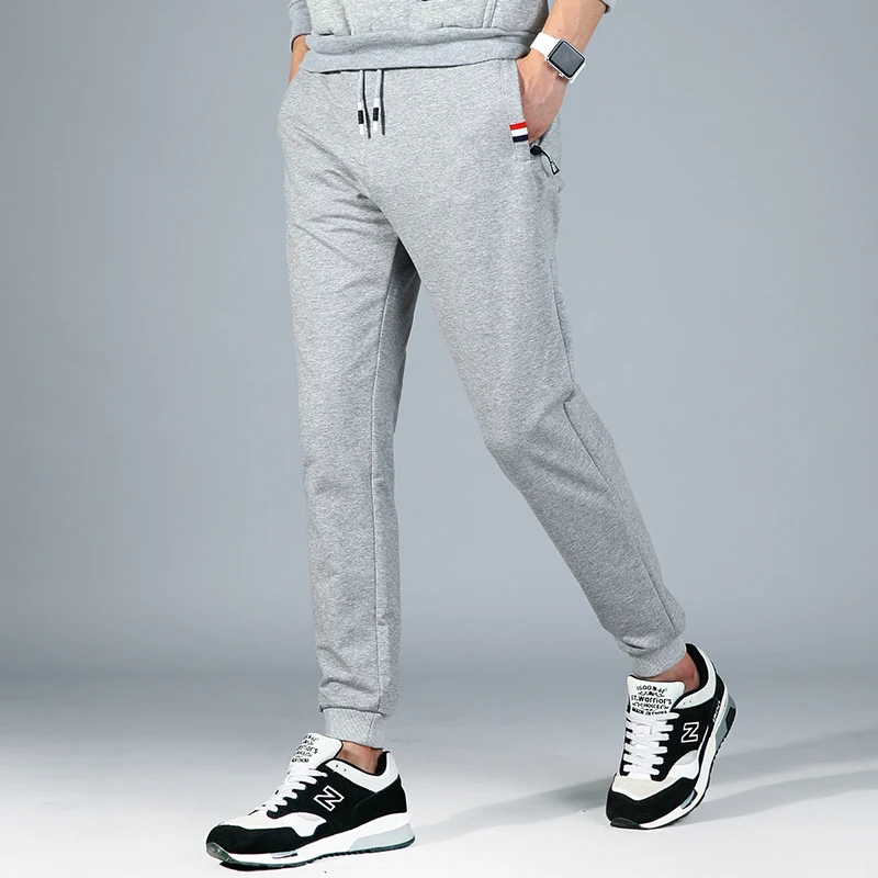 Повседневные мужские спортивные штаны 4XL, мужские длинные штаны для бега, эластичные спортивные штаны, простые хлопковые облегающие мужские брюки 876
