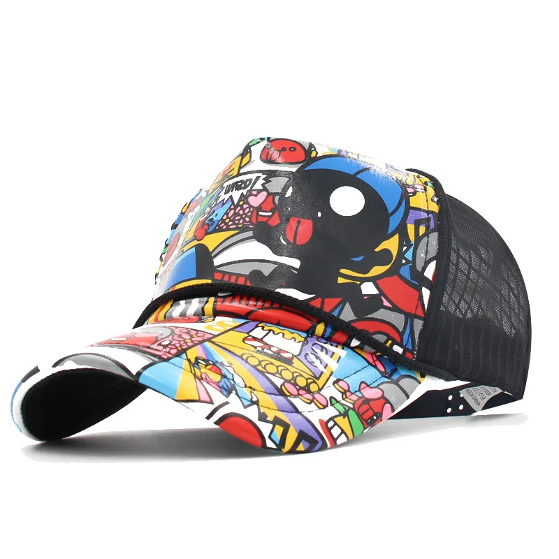 

Children's baseball cap Summer Breathable Mesh Sun hat child Cartoon print Hip Hop Fitted Cap 1-8 years old Children sun hat