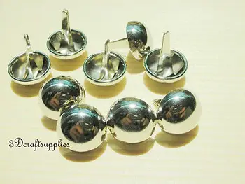 

purse feet bag feet handbag feet metal feet round 30 pcs 12 mm silver G25