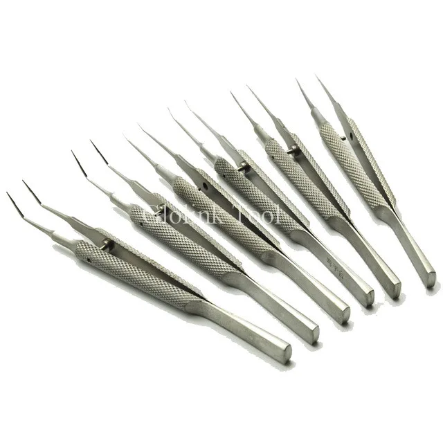 

11cm Stainless Steel Round Handle Micro Tweezers Eyelid Tweezers Tooth Platform Ophthalmic Instruments Surgery Tools