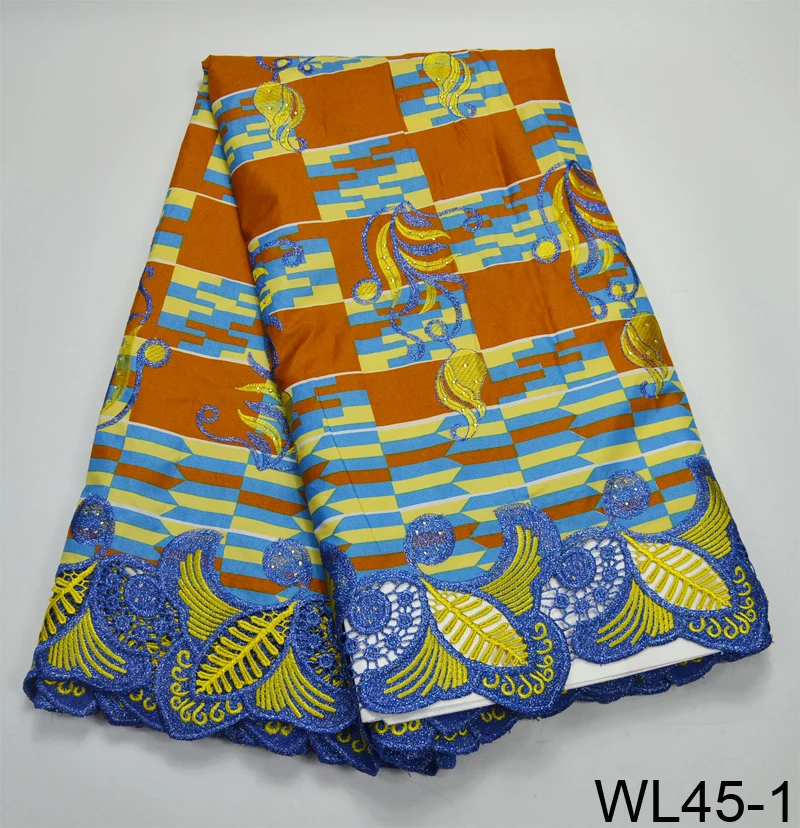 

WL45 Nigeria Green Peach Yellow Coffee Royal Blue Brown High Quality Chemical Beaded ghana ankara African waxed cord with Stone