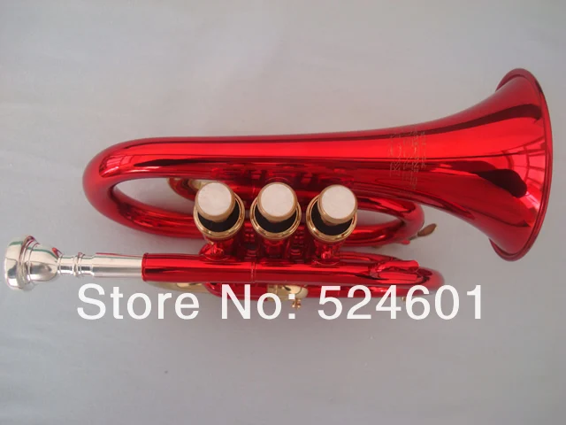 Красивое красное золото Bb покетная ТРУБА Профессиональный латунные инструменты для студенты труба с мундштуком