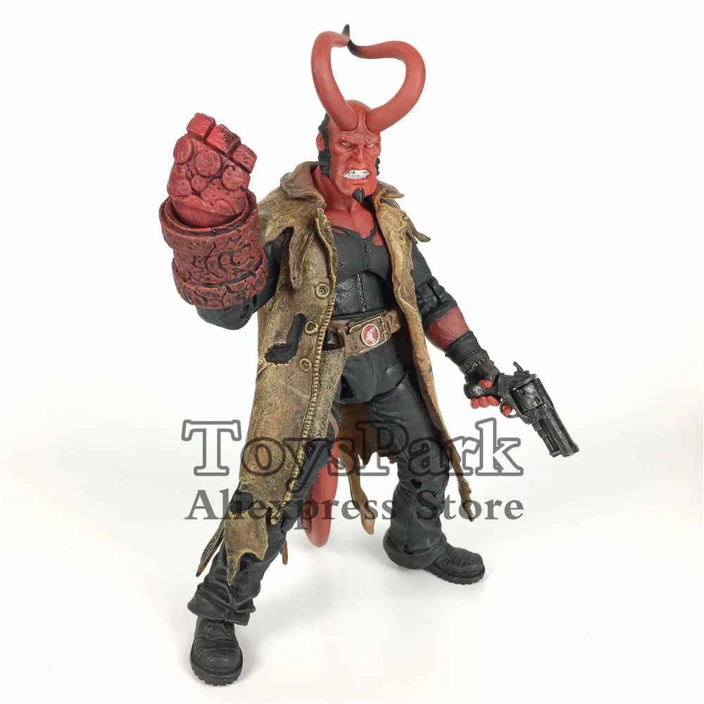 

ToysPark Hellboy With Horn HB 7" Action Figure Model With The Samaritan HandGun Collectible No Retail Box