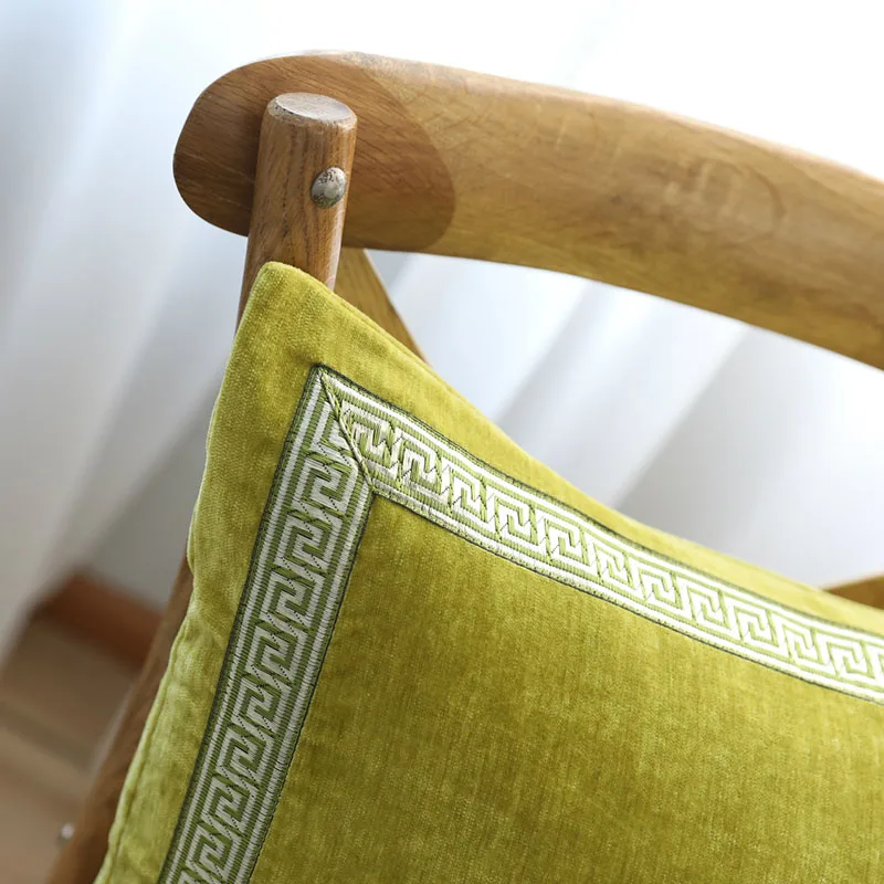 لينة الأخضر وسادة قطيفة حالة غطاء وسادة مطرز الوسائد للكراسي مكتب سيارة الزخرفية وسائد أريكة المنزل ديكور coussin