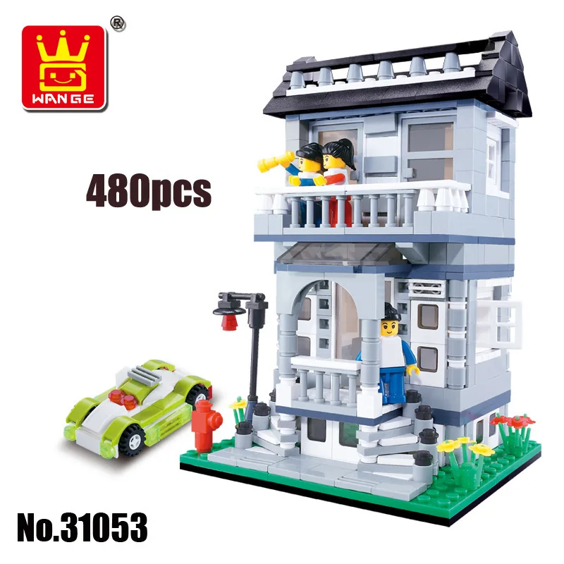

wange Building Blocks City Inn Villa House+Car Model Building Kits Compatible with Lego Educational Toys Hobbies for Children