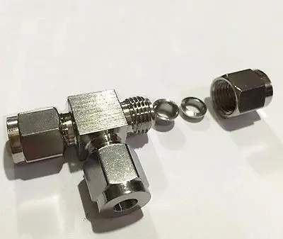 

Tee 3 Ways 304 Stainless steel Fit 16mm OD Tube Coupler Adapter Connector Compression fitting For Tubing