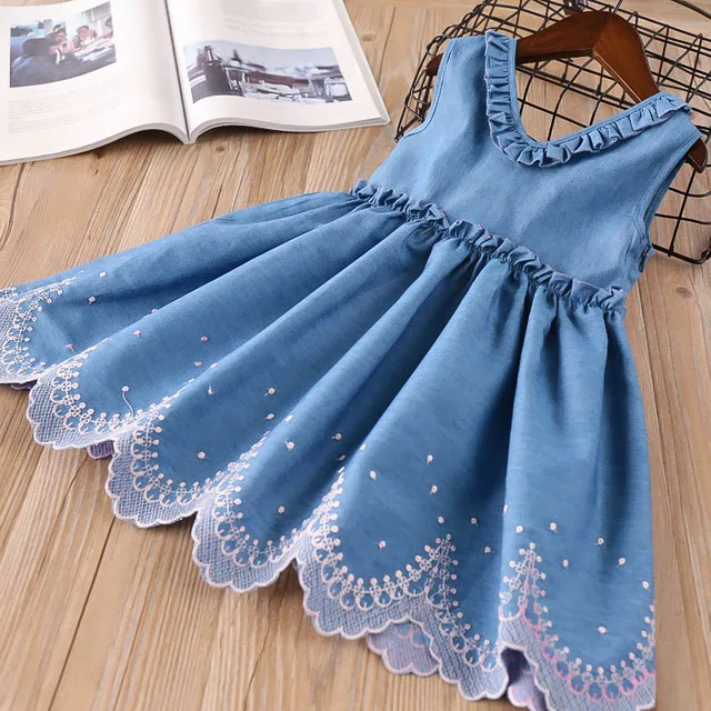 Hurave-2018-Baby-Girls-Clothes-Children-Sleeveless-ruffles-v-neck-Denim-dress-solid-infant-A-line.jpg_640x640