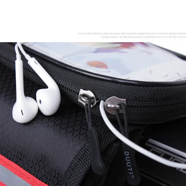 Flash Deal 5 Color Waterproof Touch Screen Bicycle Bags Cycling Fluorescence Band Frame Bike Front 5.0 inch Mobile Phone Tube Storage Bag 5