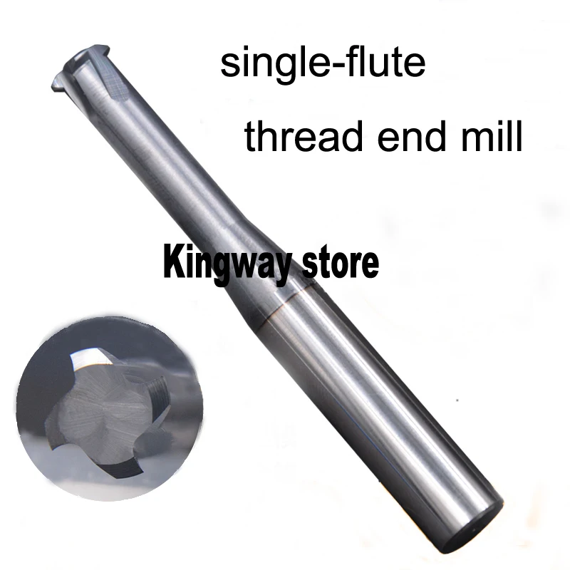 Single flute Carbide thread end mill thread mills, Metric thread milling cutter with Tialn