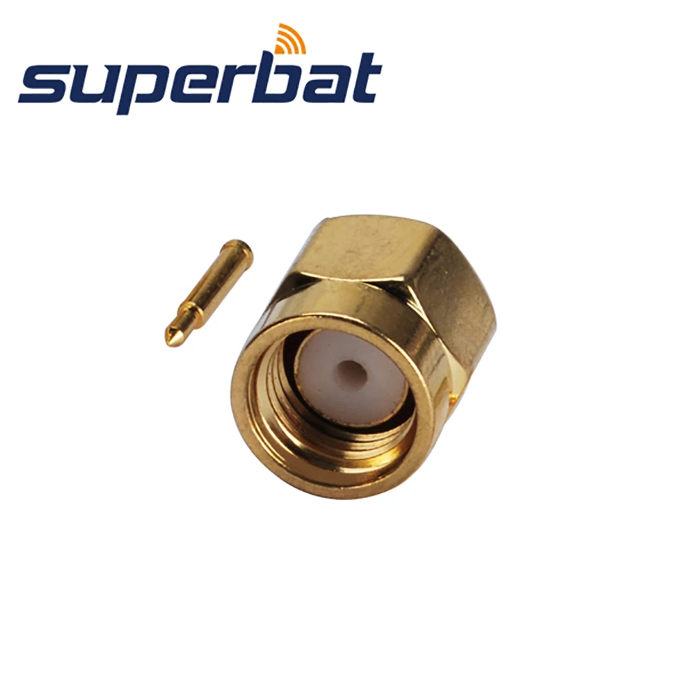 Superbat 10 шт. радиочастотный коаксиальный разъем SMA разъем под пайку Мужской Для полужесткого кабеля. 086 '', RG405