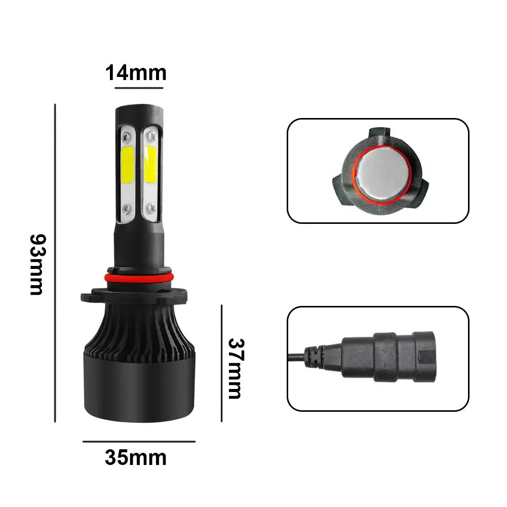 2 шт. 9004/HB1 9007/HB5 9005/HB3/H10 9006/HB4 H4/HB2/9003 H7 H8/H9/H11 H13/9008 12V S2 светодиодный фар лампа