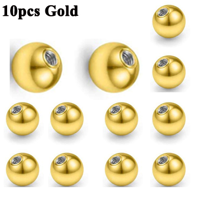 Pieces Mix Colors Stainless Steel Replacement Balls Bead Lip Eyebrow Tongue Ear Tragus Belly Body Piercing Jewelry 14g/16g