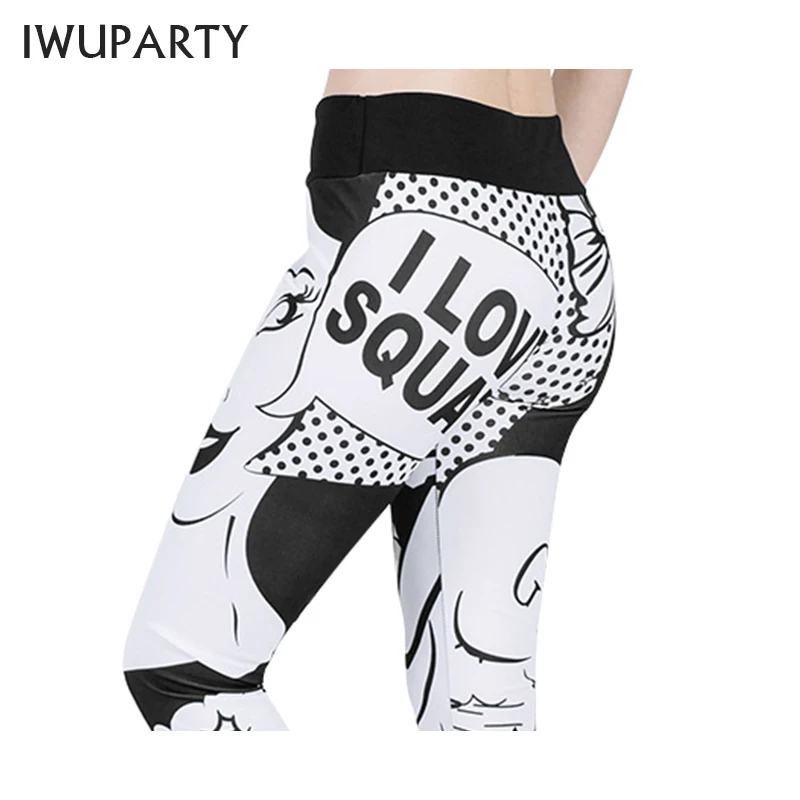 Сексуальные женские спортивные Леггинсы IWUPARTY с буквенным принтом для девушек