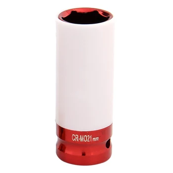 

Alloy Wheel 1/2" Drive 21mm Set Thin Wall Deep Impact Nut Socket Red