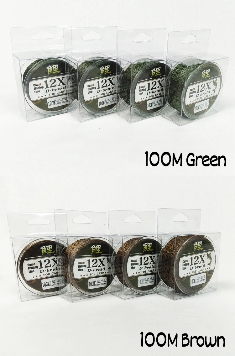 Equipamento de Pesca Linhas de Nível Jigeecarp Carpa Trança Linha Marrom Cor Verde Grosseiro Pia 25lb 35lb 45lb 60lb 50m - 100m 11 Caixa p/ equipamento de pesca