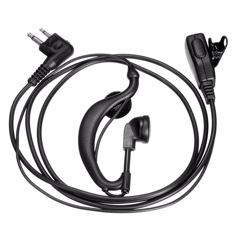 

Hight Quality Black 90cm G-Shape Headset Earpiece Mic For Motorola Radio Walkie Talkie CP040 2 Pins