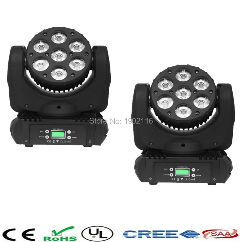 2pcs/lot 7x12W mini LED beam wash moving head/led rgbw beam light/7x12w led wash moving head light/led dmx stage effect lighting