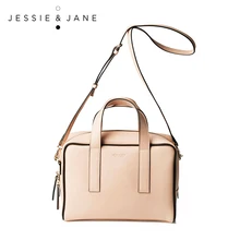 JESSIE&JANE 2016 New Style Women’s Hit-colors Split Leather Handbags 1140