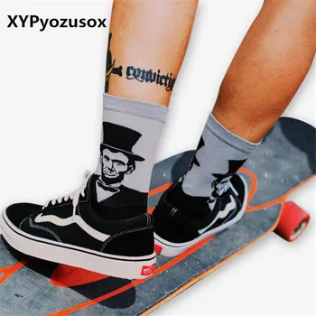 

Funny Men's Combed Cotton Socks Fashion Retro Art Socks Novelty Streetwear Skate Socks Meias Sokken Casual Crew Happy Socks Men