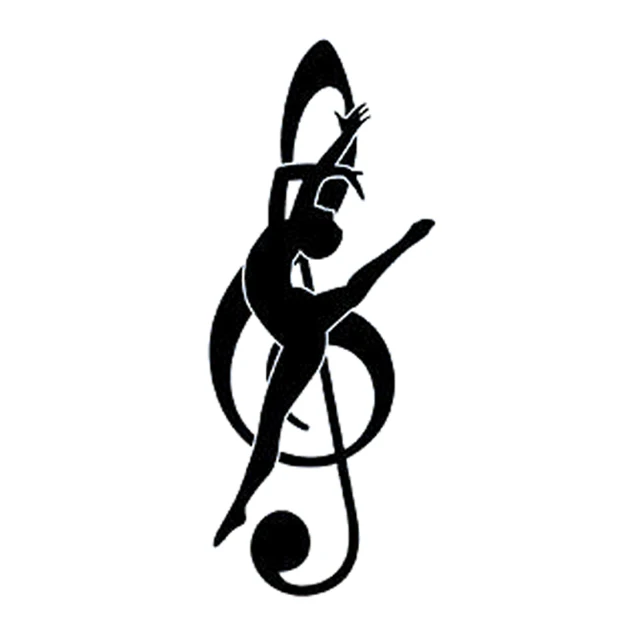 7 CM * 17,3 CM Mode Musik Symbol Tanzen Kreative Silhouette Decor