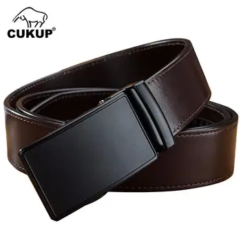 

CUKUP Men's New Car Line Cow Leather Belts Luxury Automatic Metal Mens Dress Belt for Jeans Formal Casual Accessories Men NCK648