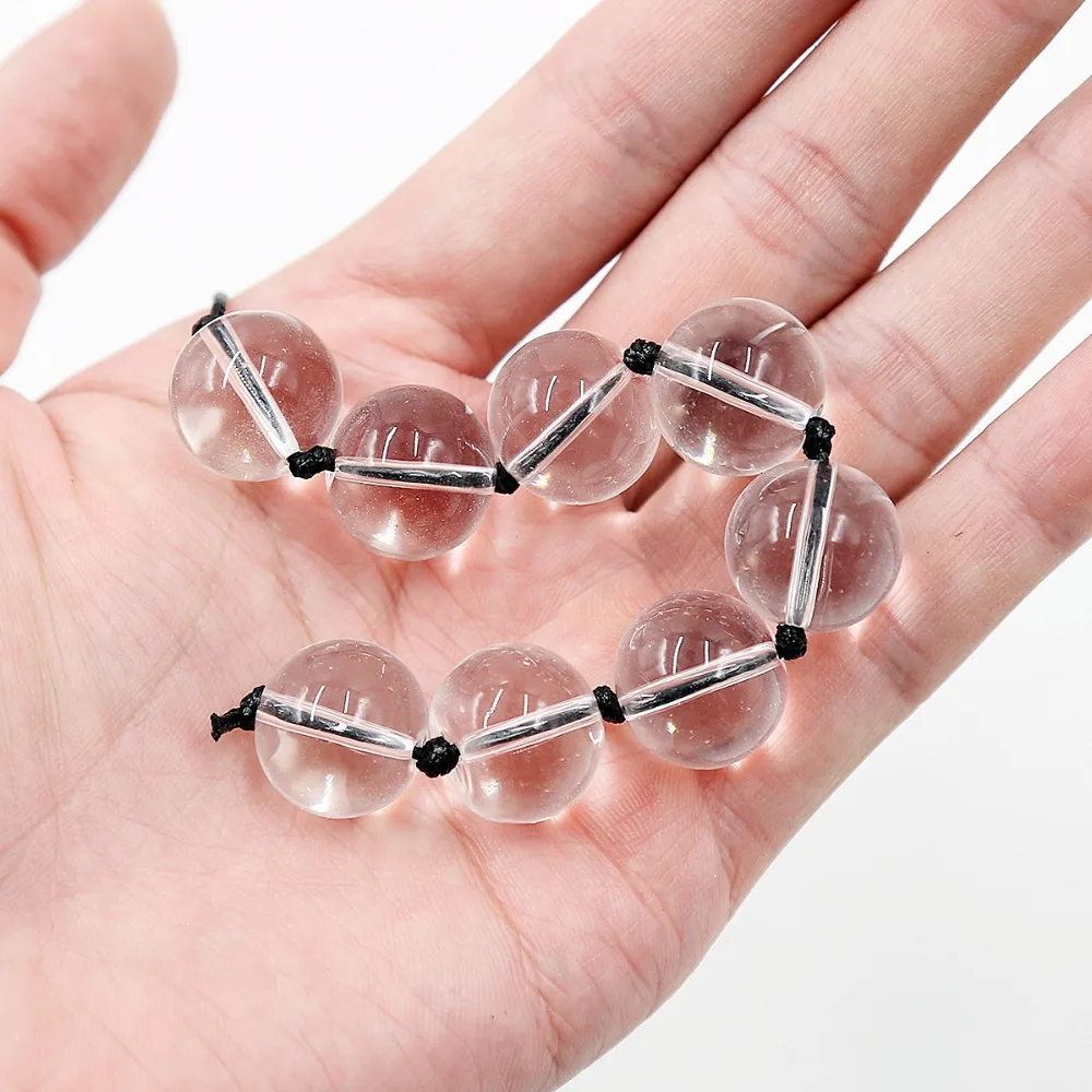 15 18mm Tiny pyrex crystal anal beads string butt plug small glass font b dildo b