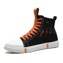 High Top Canvas Shoes Men Sneakers Lace-up Breatkable Casual Shoes with Side Zipper Classic Retro Style Black High Quality High Top Canvas Shoes Men Sneakers Lace-up Breatkable Casual Shoes with Side Zipper Classic Retro Style Black High Quality